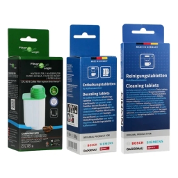 Zestaw do konserwacji ekspresu Bosch Siemens (FilterLogic CFL-901B + Tabletki czyszczące Bosch 311969 + Tabletki odkamieniające Bosch Siemens 311864) - miniatura 1