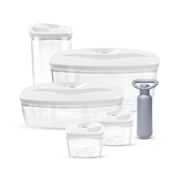 Zestaw pojemników prożniowych do przechowywania żywności DAFI SET5 (biały) - miniatura 1