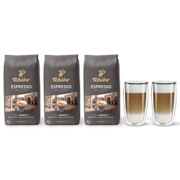 Kawa ziarnista Tchibo Milano 3kg + szklanki termiczne do latte FilterLogic CFL-670 w zestawie - miniatura 1