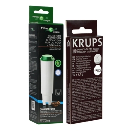 Zestaw do konserwacji ekspresu Krups (filtr FilterLogic CFL-701B + tabletki czyszczące XS3000) - miniatura 1
