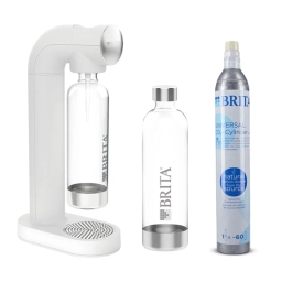 Saturator do nagazowywania wody Brita SodaOne z dodatkową butlą CO2 i zestawem butelek (biały) - miniatura 1