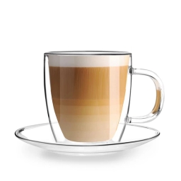 Szklanki termiczne ze spodkiem do kawy i herbaty Vialli Design AMO 250ml (2szt.) 27565 - miniatura 2