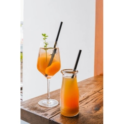 Ekologiczne czarne słomki szklane proste Vialli Design VITA 20cm (6szt.) + szczoteczka do czyszczenia 26599 - miniatura 7