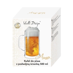 Szklanka termiczna kufel do piwa Vialli Design AMO 500ml 21228 (6szt.) - miniatura 3