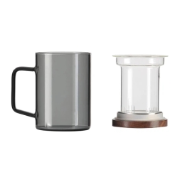 Szklanka do herbaty z zaparzaczem Vialli Design SOHO 350ml 29361 (grafitowa) 2szt. - miniatura 3