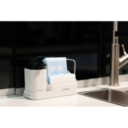 Zestaw kuchenny dozownik + ociekacz na sztućce Vialli Design LIVIO DUO (biały) - miniatura 5