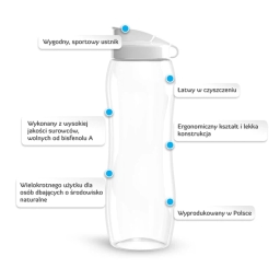 Bidon na wodę Dafi 0,6L (biały) - miniatura 2
