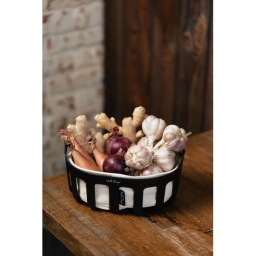 Koszyk na pieczywo z bawełnianym wkładem Vialli Design LIVIO (czarny) 29873 - miniatura 4