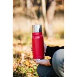 Termos turystyczny z kubkiem Vialli Design FUORI 1000ml (czerwony) 28531 - miniatura 4