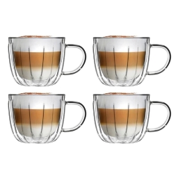 Szklanki termiczne do kawy i herbaty z uchem Vialli Design TULIP 250ml (4szt.) 28784 - miniatura 1