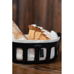 Koszyk na pieczywo z bawełnianym wkładem Vialli Design LIVIO (czarny) 29873 - miniatura 5