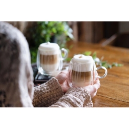 Szklanki termiczne do kawy i herbaty z uchem okrągłe Vialli Design TULIP 250ml (4szt.) 28807 - miniatura 3