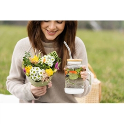 Słoik szklany ze słomką Vialli Design Fuori 600ml 29835 (biały) - miniatura 6