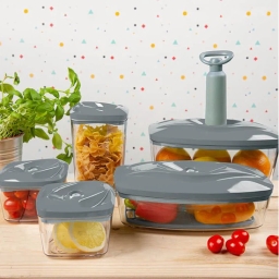 Zestaw pojemników prożniowych do przechowywania żywności DAFI SET5 (stalowy) - miniatura 6