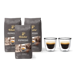 Kawa ziarnista Tchibo Milano 3kg + szklanki termiczne do espresso FilterLogic CFL-655 w zestawie - miniatura 1