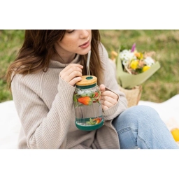 Słoik szklany ze słomką Vialli Design Fuori 600ml 29828 (zielony) - miniatura 5