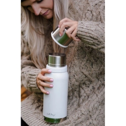 Termos turystyczny z kubkiem Vialli Design FUORI 1000ml (biały) 27619 - miniatura 5