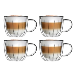 Szklanki termiczne do kawy i herbaty z uchem Vialli Design TULIP 350ml (4szt.) 28791 - miniatura 1