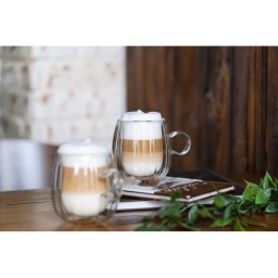 Szklanki termiczne do kawy i herbaty z uchem okrągłe Vialli Design TULIP 250ml (4szt.) 28807 - miniatura 4