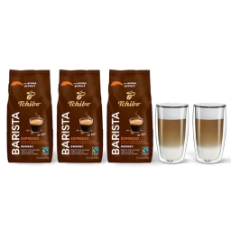 Kawa ziarnista Tchibo Barista Espresso 3kg + szklanki termiczne do latte FilterLogic CFL-670 w zestawie - miniatura 1