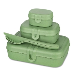 Lunchbox zestaw + sztućce Koziol PASCAL READY 7168703 (zielony) - miniatura 1