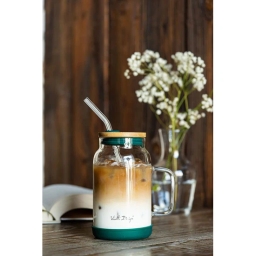 Słoik szklany ze słomką Vialli Design Fuori 600ml 29828 (zielony) - miniatura 6