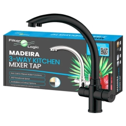 Bateria kuchenna trojdrożna kran FilterLogic Madeira (czarna / gun black) - miniatura 2