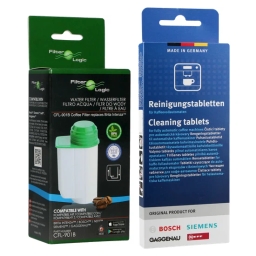 Zestaw do konserwacji ekspresu Bosch Siemens (FilterLogic CFL-901B + tabletki czyszczące Bosch 311969) - miniatura 1